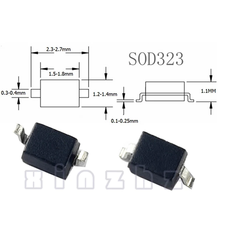 50PCS ESD05V32D-C Transient Suppression Diode (TVS) SMD Chip Screen Printing 2B Electrostatic Discharge Protection Device