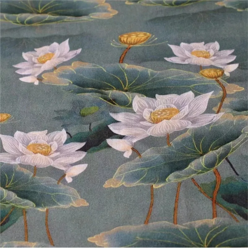 

New Chinese-style leaf and cotton-padded fabric velvet spray-painted digital printed sofa cushion tie-dyed