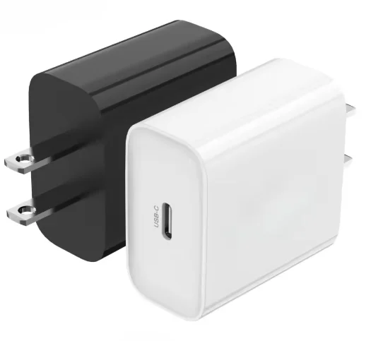 1pc 18W QC3.0 Fast Charging Power Adapter, USB-C & USB-A Dual Port US Plug Charging Head, Wall Charger Compatible with iPhone