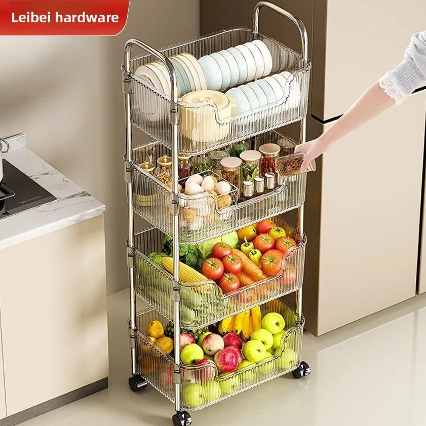 YFY acrylic storage cart - multi-tier mobile organizer for kitchen, bedroom, bathroom, books, snacks, and more 6