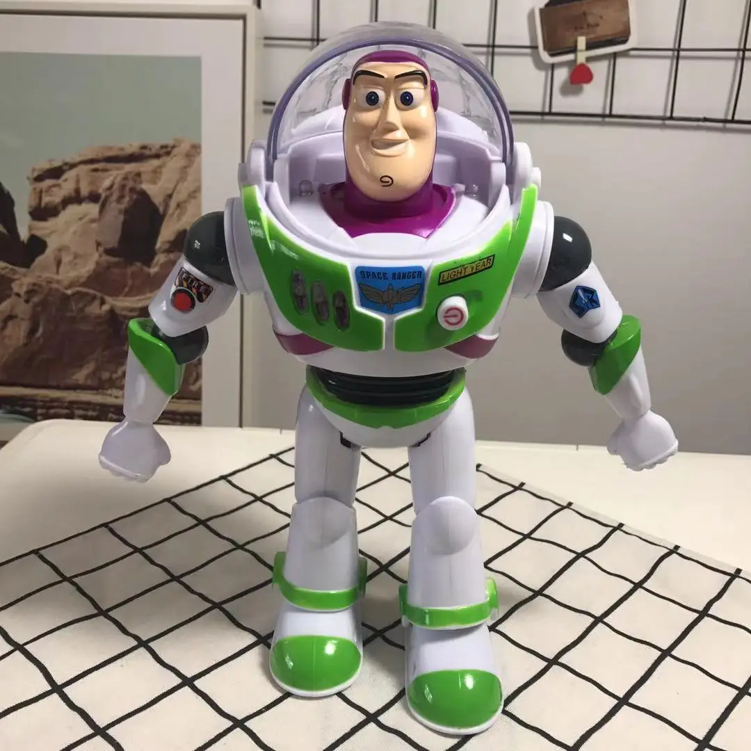 Disney Buzz Lightyear mit Licht mit Musik-Animation, umliegender mobiler Roboter, humanoides Spielzeug, 3-Stil, für Kinder, Halloween-Spielzeug