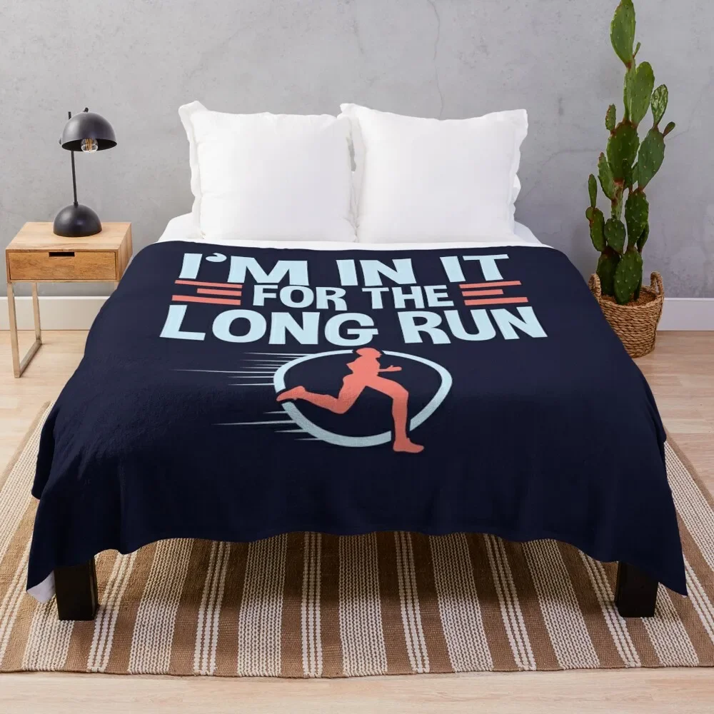 

Runner Quotes Gifts - I'm In It For The Long Run Throw Blanket heavy to sleep Fluffys Large Blankets