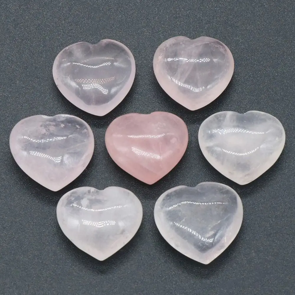 Gemstone Natural Crystal Stones Non-porous Natural Heart-shaped Stone Crystal 20mm Quartz Crystal Ornaments Tumbled Stones