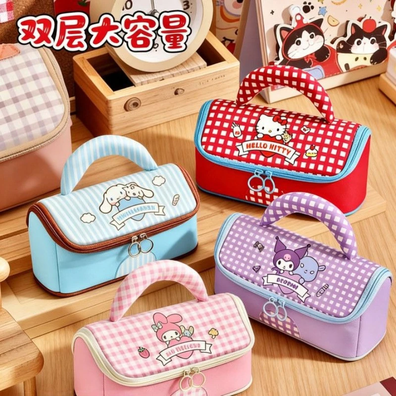 

Cute Sanrio Hello Kitty Kuromi My Melody Pencil Case Students Ins House Style Kawaii Cinnamoroll Writing Pen Bag Cartoon Gift