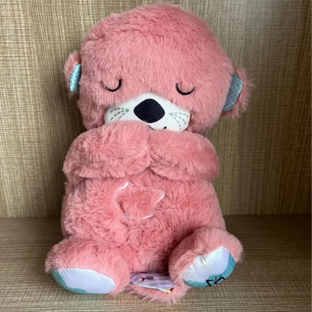 Cute Soothing Bear Plush Toy Children Sleep with Music Doll Breathing Bear Doll Electric Luminous Bear