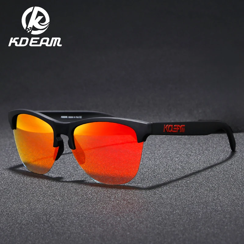 

KDEAM TR90 Semi-Rimless Polarized Sunglasses for Men and Women Sports and Leisure Sun Glasses New Fishing Colorful Glasses UV400