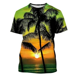 Beach Palm Tree Casual 3D Printing T-shirt Hawaii Men and Women Fashion Funny Hip-hop Cool T-shirt