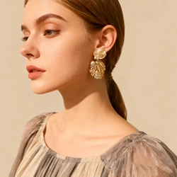 Fashion Gold Color Dangle Earrings For Women Girls Trendy Boho Simulated Pearl Statement Drop Earrings Wedding Jewelry