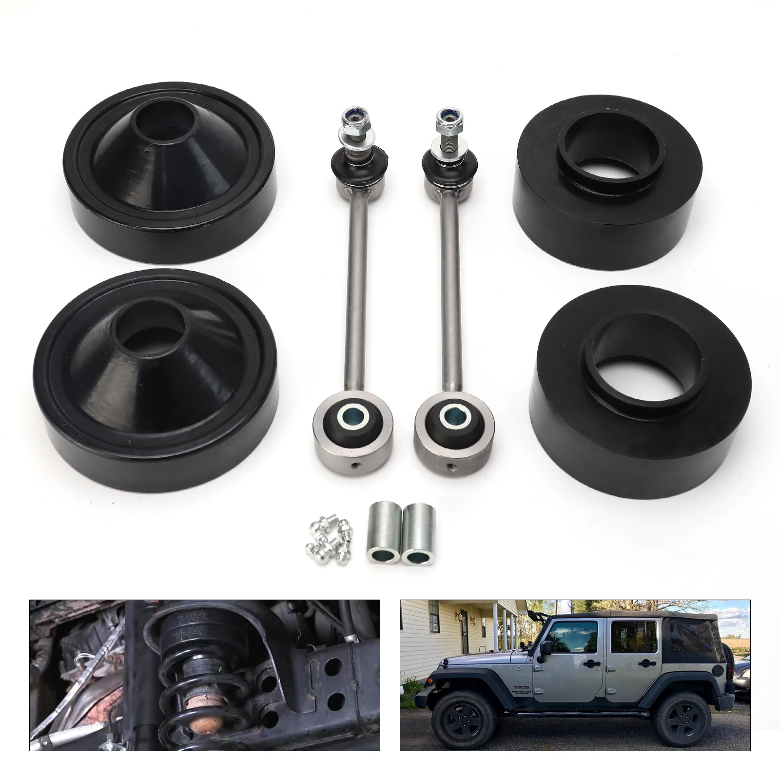 Spacer Leveling Lift Kit Reduces Vibration 1155200 Drive Metal Leveling Assembly for Wrangler JK 2007-2018