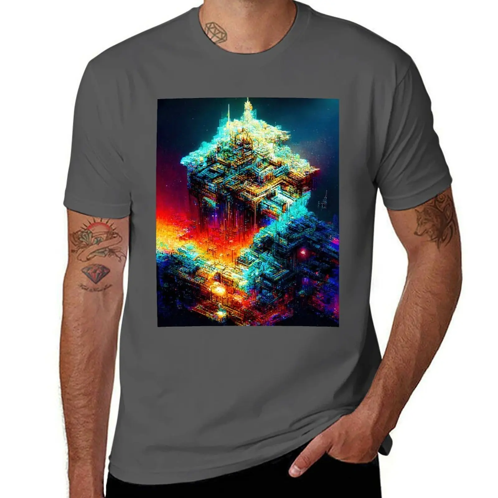 

Abstract futuristic city 4 T-Shirt t shirt man plain man t shirt heavy cotton T-Shirt