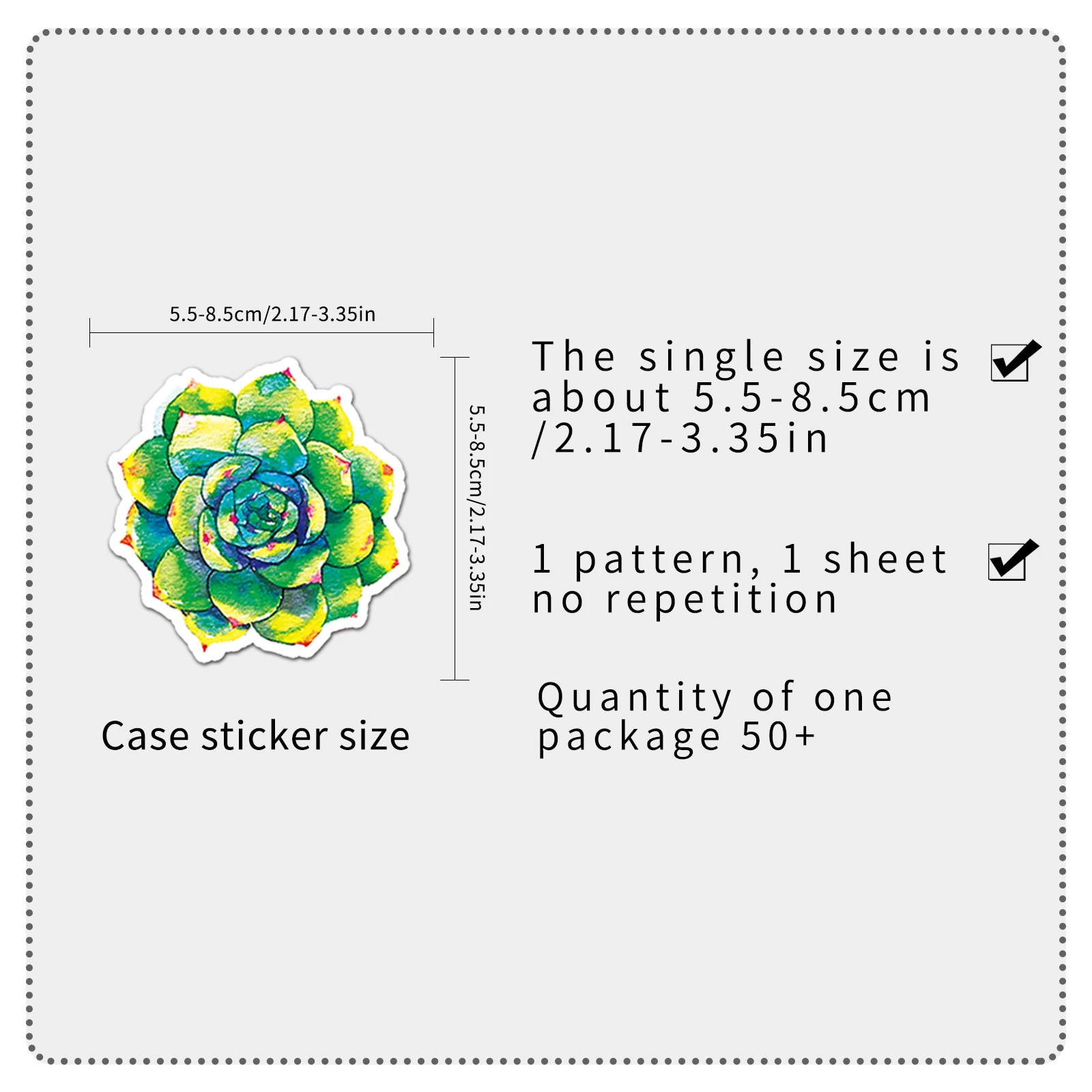 50pc Succulent plant series Cartoon Cute Graffiti Stickers Suitcase Laptop Guitar Skateboard Personalized Decoration Stickers