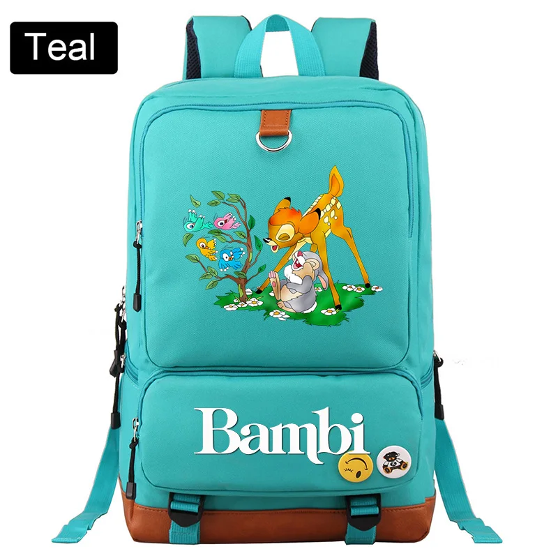 

Cartoon Disney Bambi Backpack For Boys Girls Travel Daily Shoulder Backpack Student Large Capacity Bookbag Rucksack Mochila