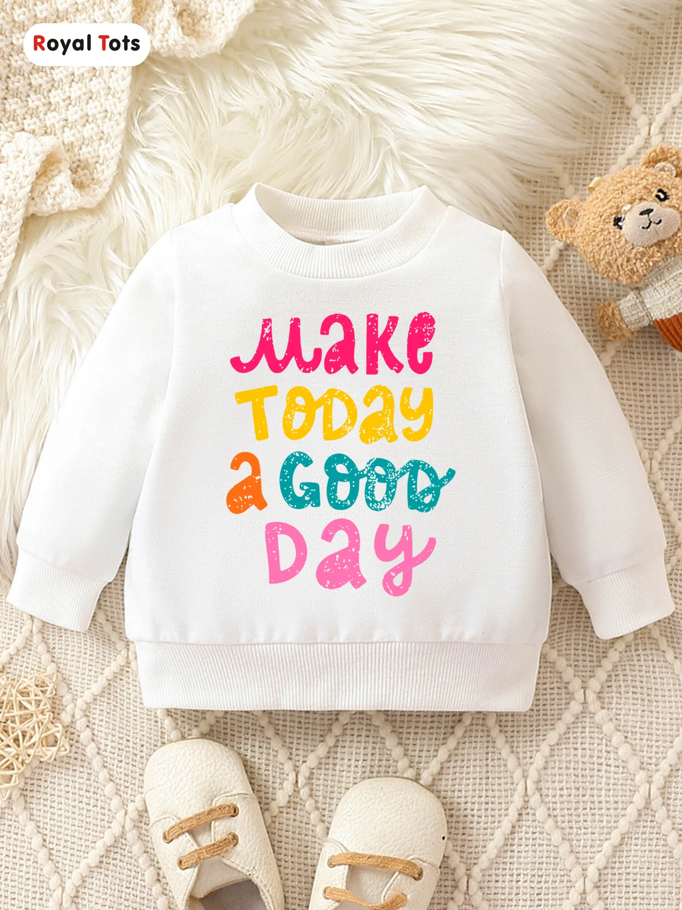 Autumn And Winter Baby Girl Round Neck Long Sleeved Casual Cute Cartoon Hoodie Suitable For Ages 1-2