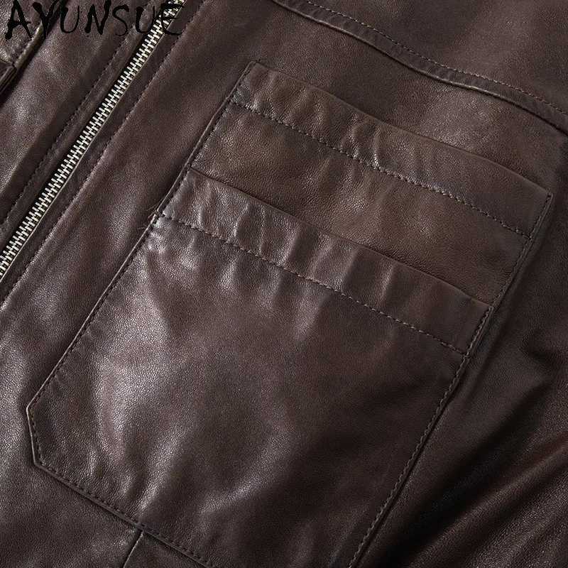 AYUNSUE veste en cuir véritable femmes printemps automne vêtements 100% peau De mouton femmes manteaux 2025 tannage végétal Jaqueta De Couro