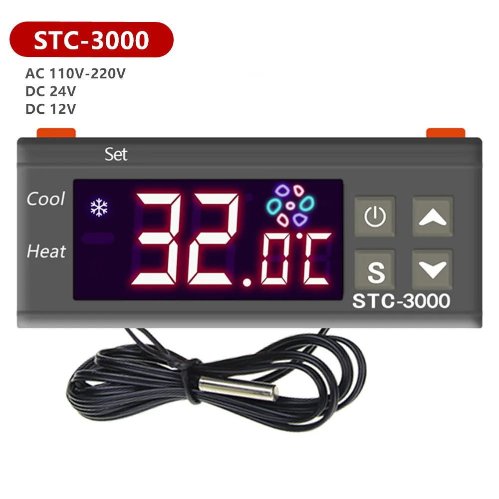 STC-3000 AC 110 V-220 V cyfrowy regulator temperatury termostat termoregulator inkubator termometr czujnik ogrzewanie chłodzenie