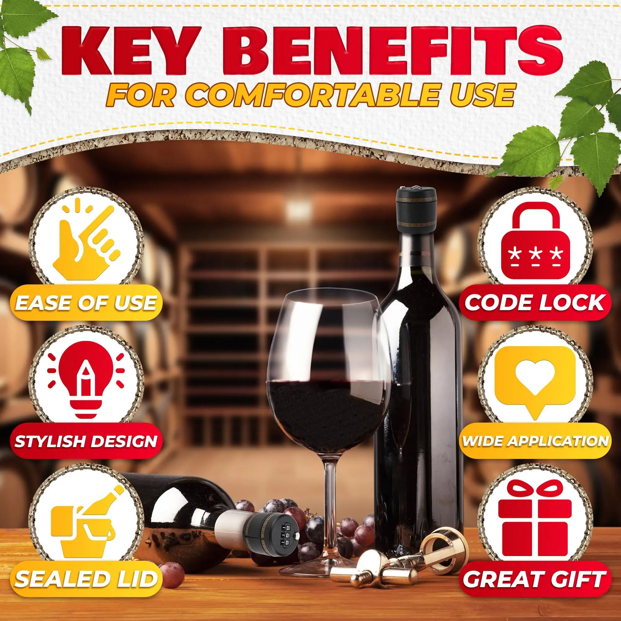 Wine Bottle Lock Cap, Soda Lock Cap Liquor Bottle Locking Caps, Password Bottle Security Cap Plastic Wine Bottle Tops image 4