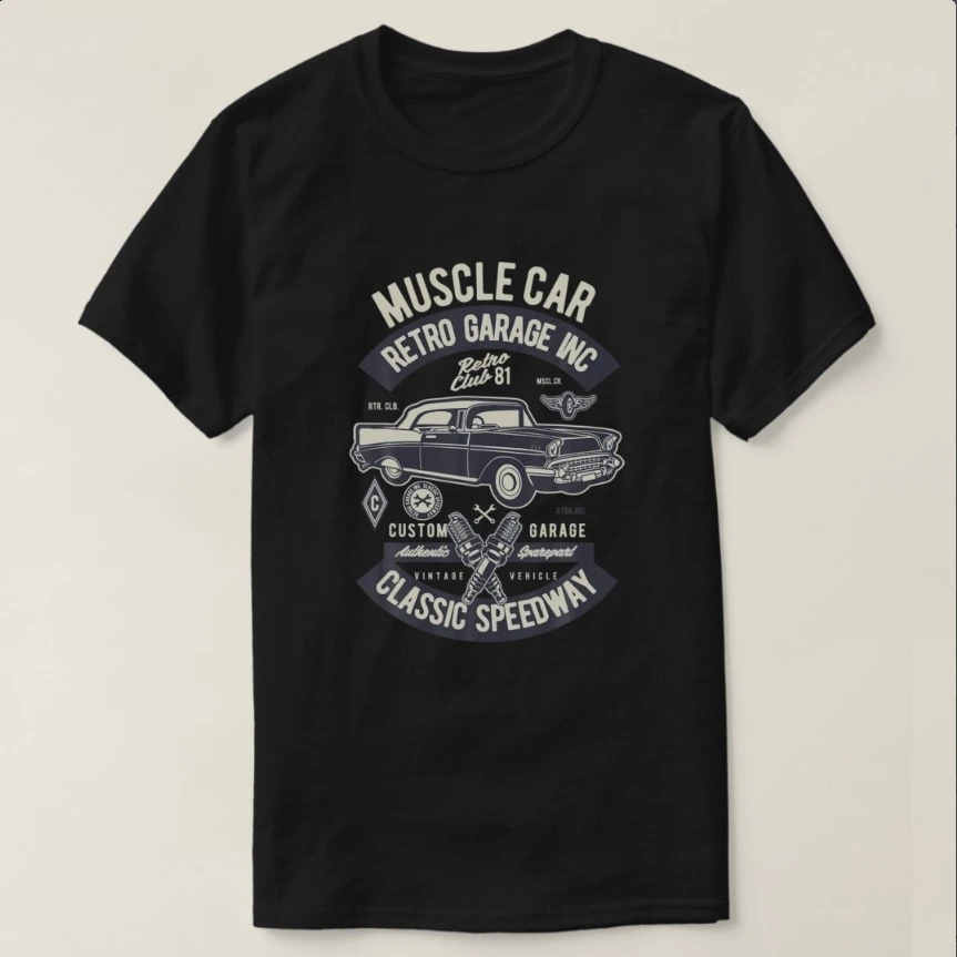

Retro Garage Hot Rod Vintage Muscle Car Mechanic T-Shirt 100% Cotton O-Neck Short Sleeve Summer Casual Mens T-shirt Size S-3XL