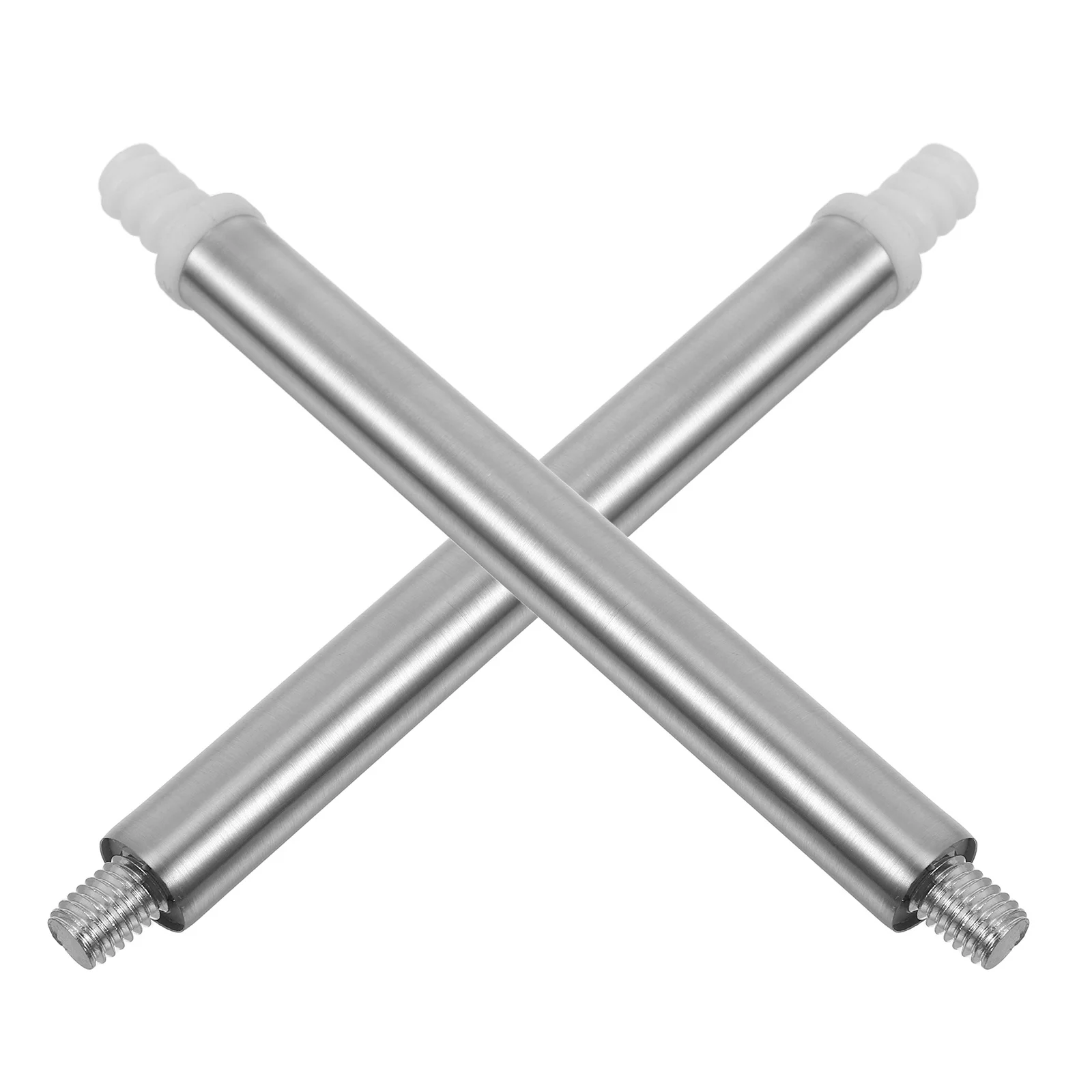 

2pcs Toilet Brush Replacement Pole Stainless Steel Threaded Handle Replacement Durable Toilet Brush Accessory For Bathroom