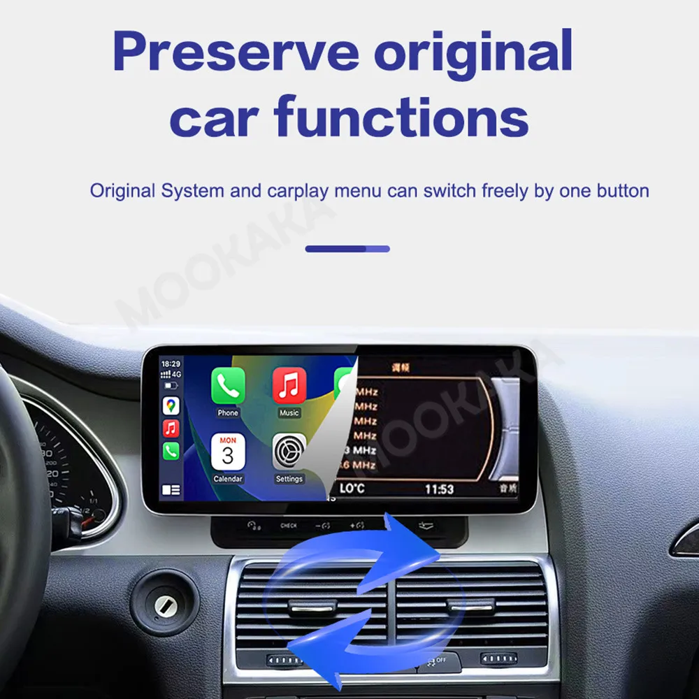 LHD RHD 12.3 Inch Linux Screen Mirror Link For Audi Q7 2010-2015 Upgrade Wireless CarPlay Auto Car Radio IPS Head Unit