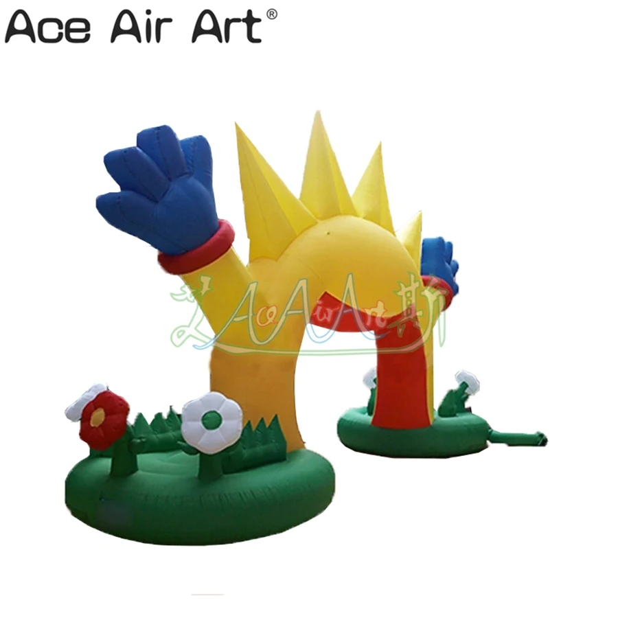 Free Shipping Inflatable Sun Arch Beautiful Gate with Air Blower for Activities/ Promotion Decoration Made In China