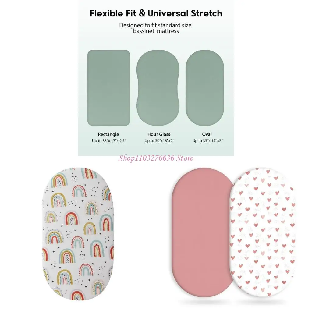 R6FD Hoja cuna para niños pequeños para colchón rectángulo ovalado