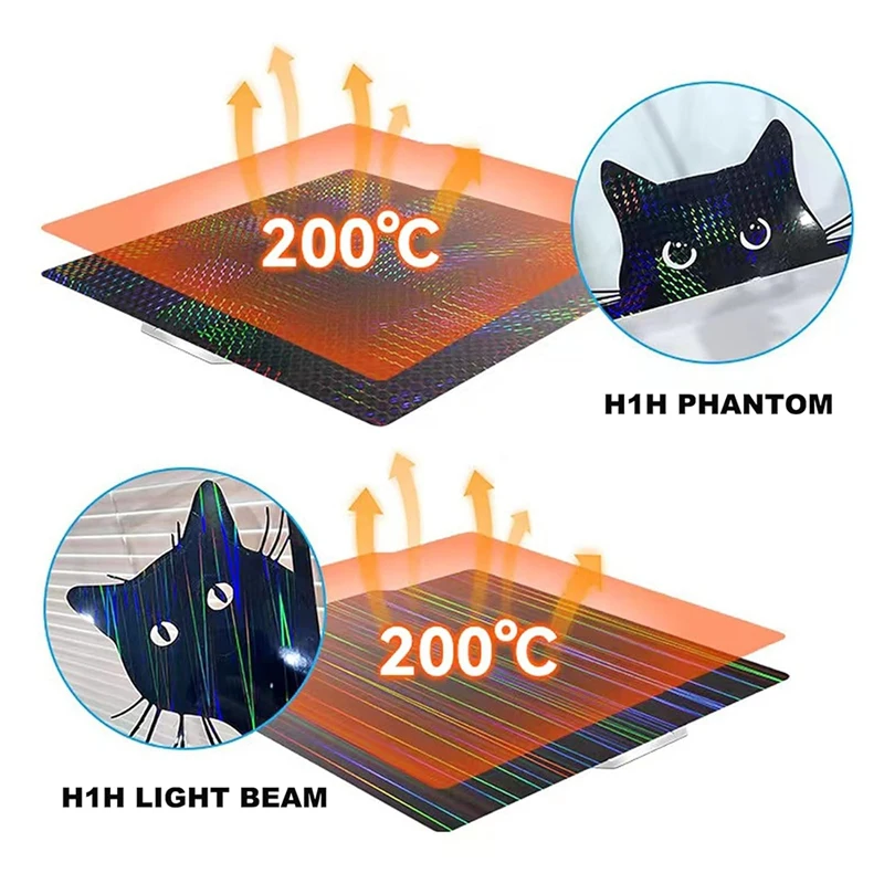 H1H Build Plate For Bambu-Lab X1C/X1/X1E/P1P/P1S/A1 Print Bed 257X257mm Light Beam+Phantom Spring Steel Sheet Plate