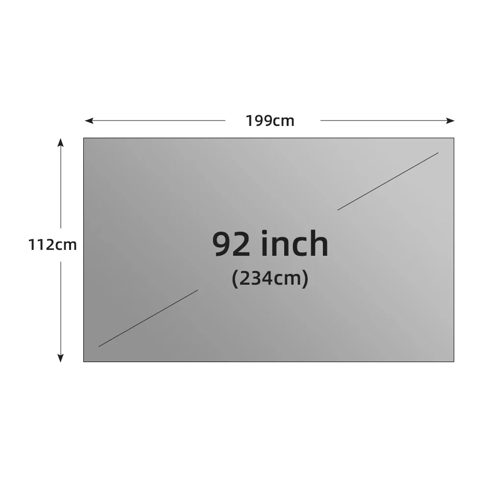 MIXITO Projektor-Leinwand, einfacher 16:9 Anti-Licht-Vorhang, 30, 72, 84, 92, 100, 106, 120, 130, 133 Zoll, Zuhause, Outdoor, Büro, tragbar, 3D-HD