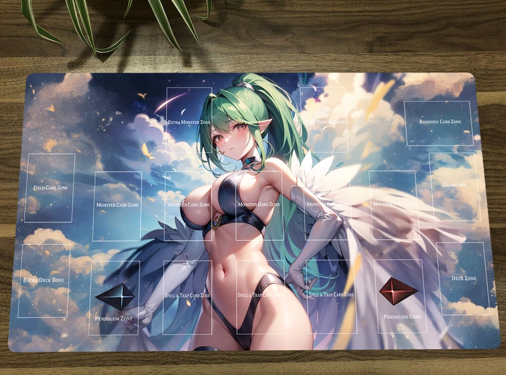 YuGiOh Harpie Queen TCG CCG Mat Trading Card Game Mat Playmat Table Desk Playing Mat Mouse Pad Mousepad 60x35cm Free Bag