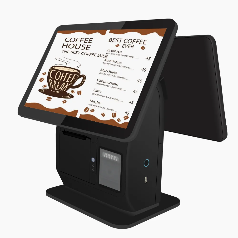 Terminal Android All-in-One z drukarką, popularny w Guangdongu, kasa fiskalna z systemem Android, system POS.