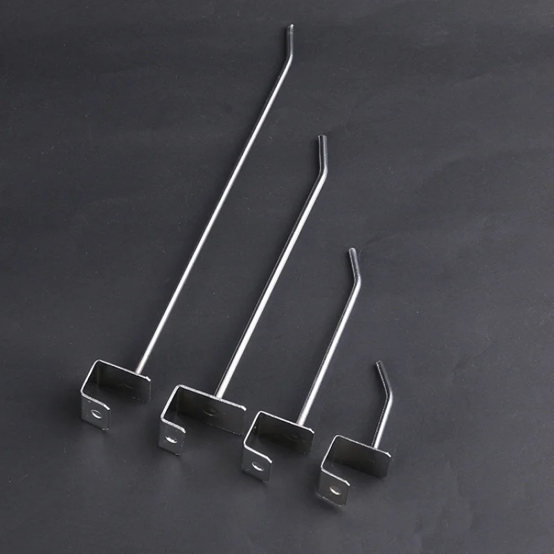 10pcs Slatwall Hook 50/70/100/150/200/250/300mm Length Supermarket Display Hook Fit 15x30mm Square Tube Store Multifunction Hook