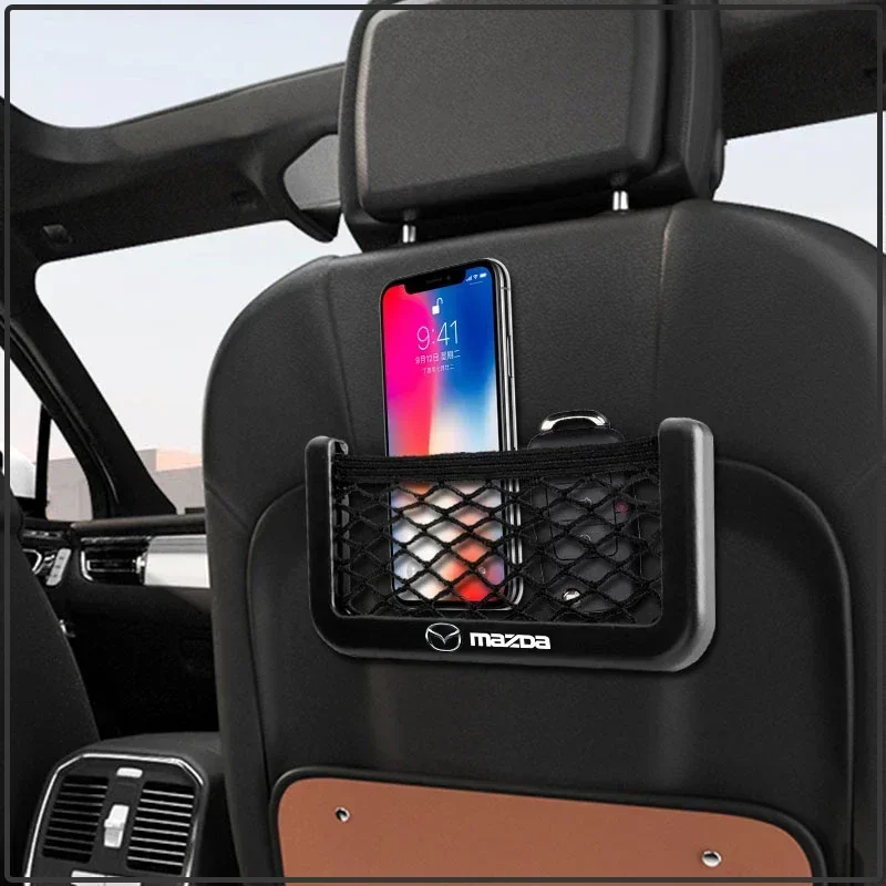 For Mazda 3 Alexa CX30 CX-4 CX5 CX-5 CX8 CX-8 CX-30 CX9 Car Sticker Car Seat Side Interior Back Sundries Pocket Mesh Storage Bag