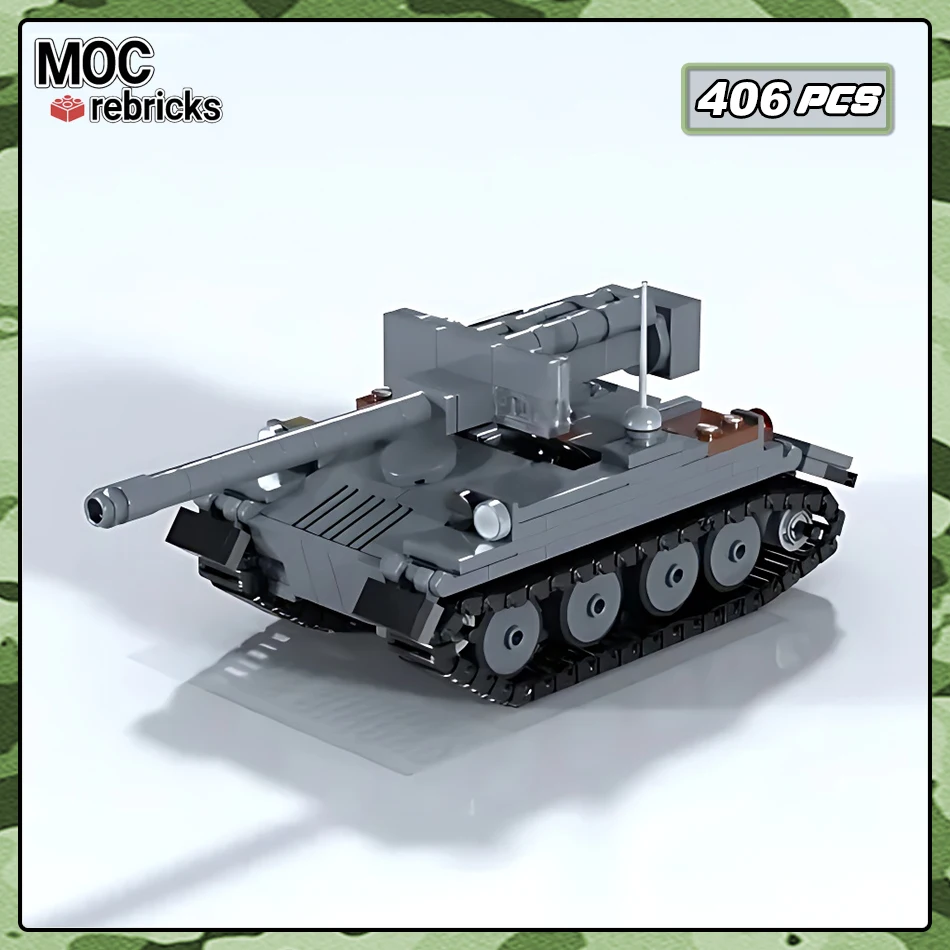 Military Series M56 Scorpion Tank Fighter Vehicles Building Blocks Model Battle Weapon Small Particles Bricks Kids Toy Gift