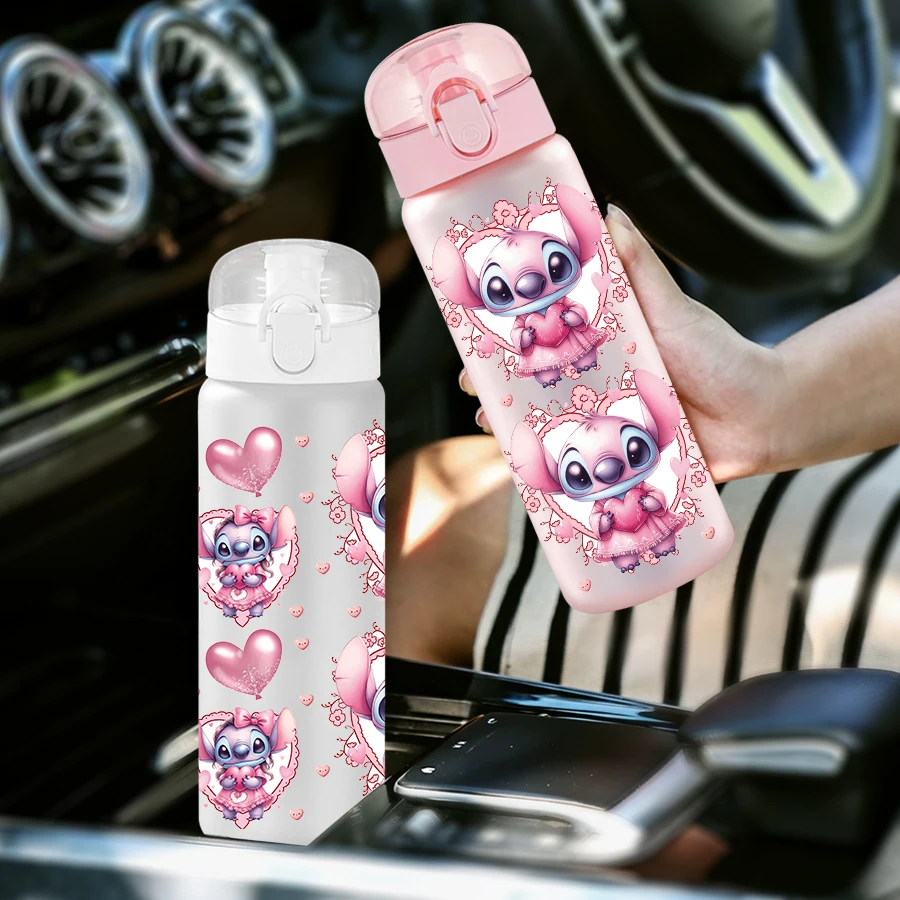 1Pc Disney, Stitch, Love, 26oz Plastic Water Bottle Sports Water Cup with Lift Rope Birthday/Back To School Gift