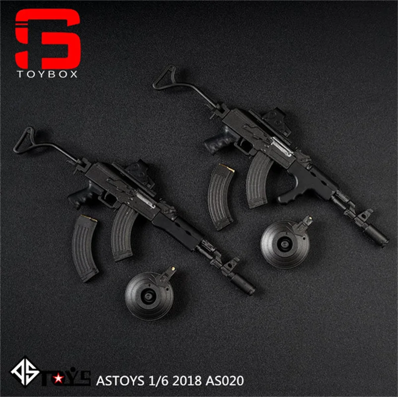 ASTOYS-Figurines d'action AK47 DulBlack pour hommes et femmes, accessoires de scène d'armes, poupées de corps, échelle 1/6, AS020, Fit 12