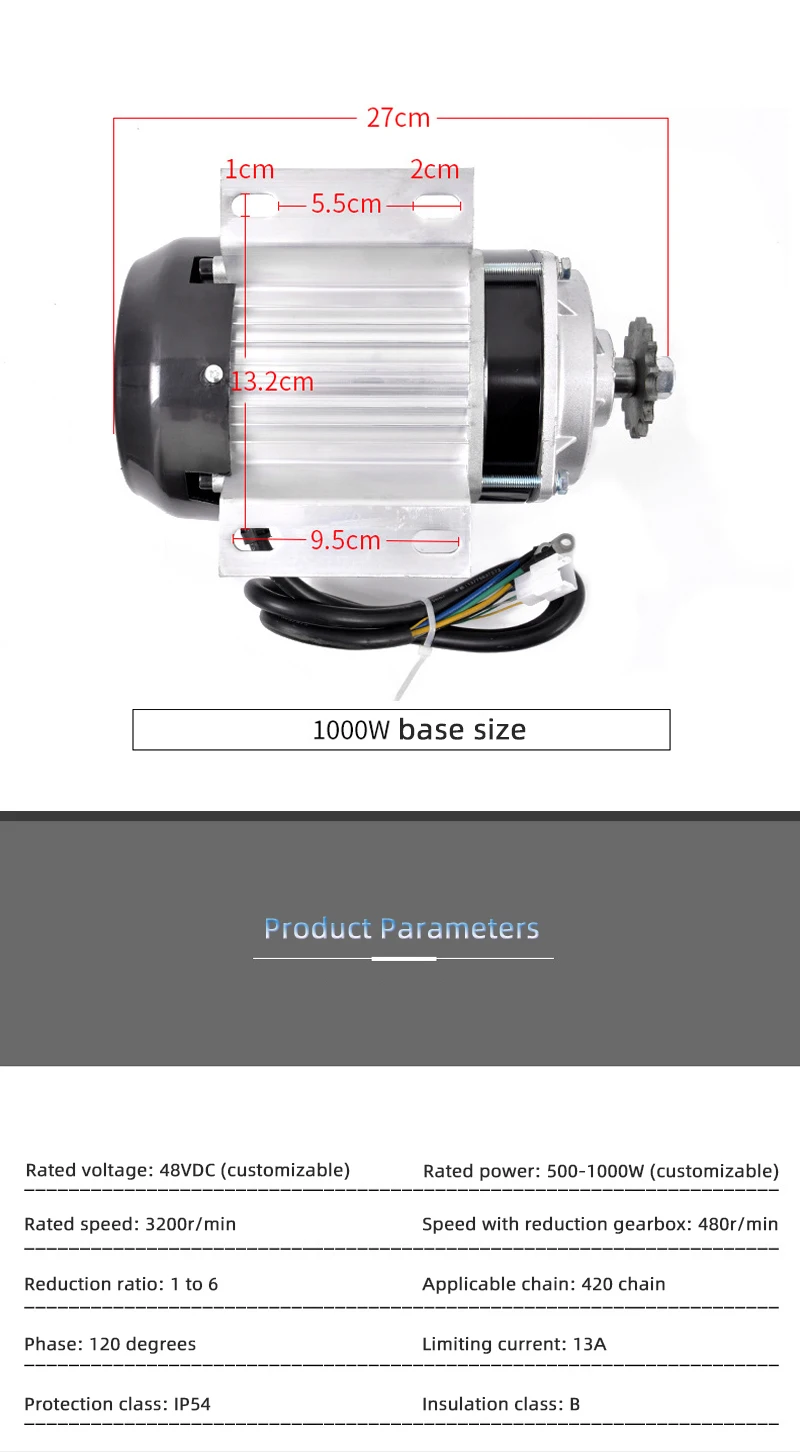 عالية الطاقة عالية السرعة 48 فولت 60 فولت 1000 واط محركات تيار مستمر 3 عجلة العربة مع محرك كهربائي دراجة ثلاثية العجلات المحرك #4