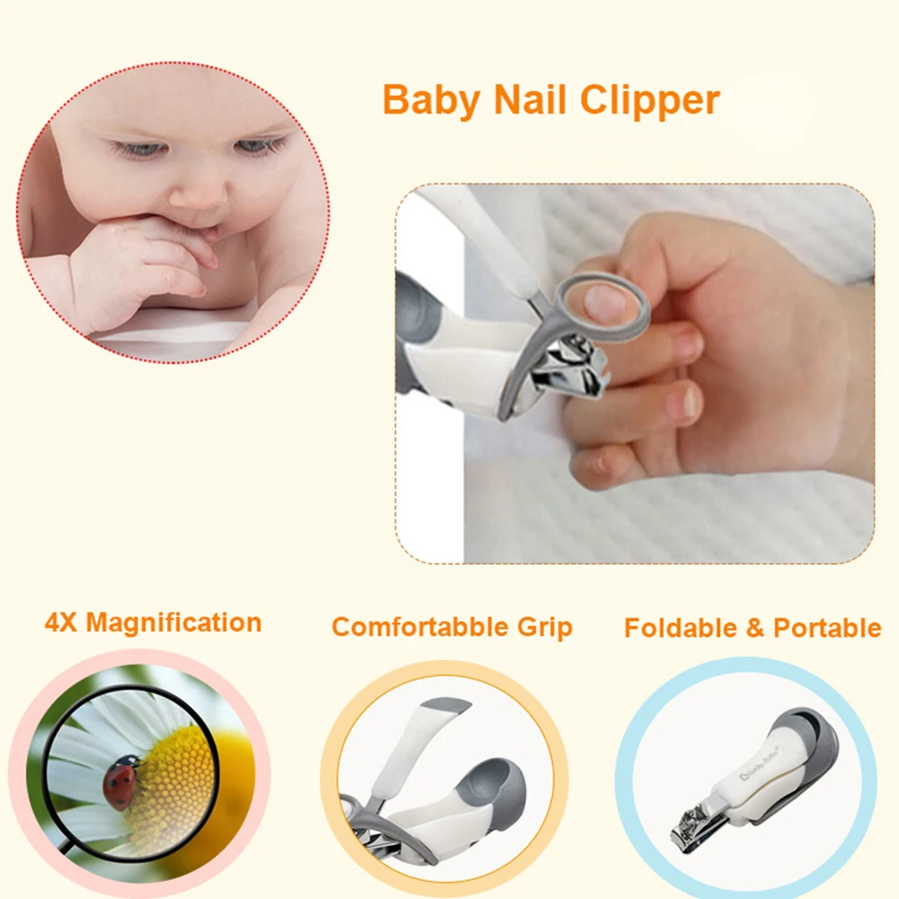 Baby Nail Clippers with 4X Magnifier Safety First for Newborn Toddlers Kids