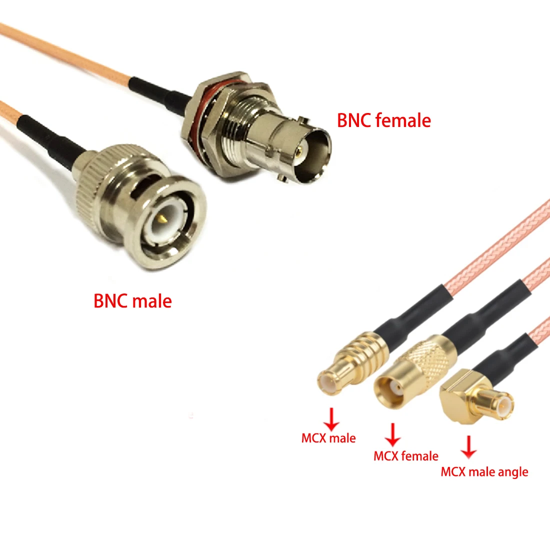 BNC Plug Jack Switch MCX Male Female Connector RG316 Jumper Cable 15cm 6