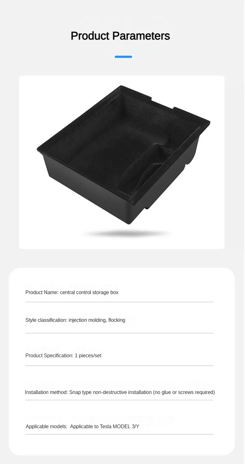 Für Tesla Modell Y 3, Mittelkonsole Lagerung Organizer Box Tablett Armlehne Versteckte Box Bins Tasse Halter Auto Innen Zubehör – Detail 20