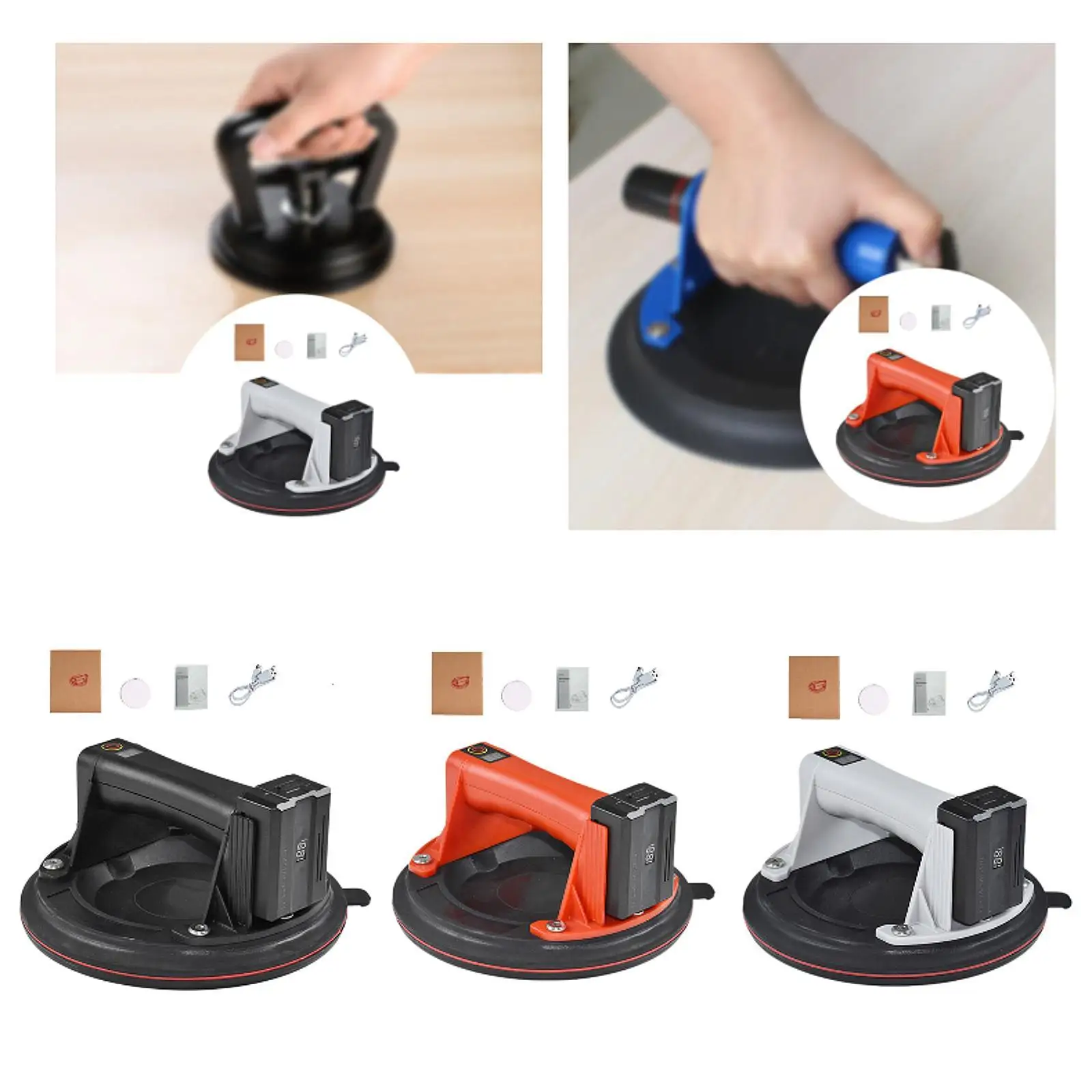 

Portable Electric Suction Cup with Non-slip Handle, Manual Vacuum Lifters for Home, Woodworking, Bathroom, Glass, And Tiles