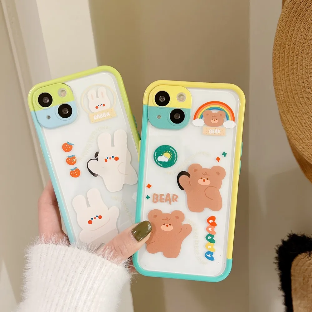 Color combination border shatterproof case cute cartoon mobile for iphone 14 14Promax 11 12Promax 13 13Pro 13Promax phone case