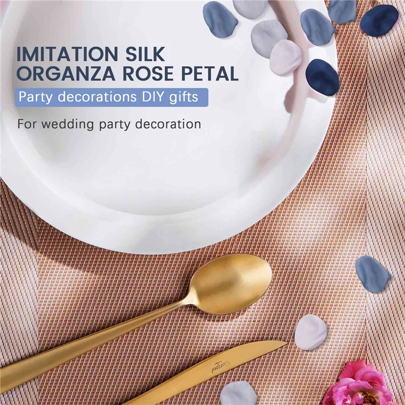 500 قطعة بتلات الورد الحرير المغبر الأزرق البحرية بتلات الزهور لحفل الزفاف زهرة فتاة سلة الممر مبعثر عشاء الجدول حفلة SQ