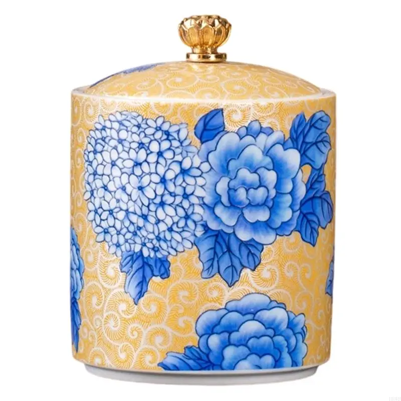 H8WB Small Ceramic Tea Jar for Loose Tea and Dry Goods Storage