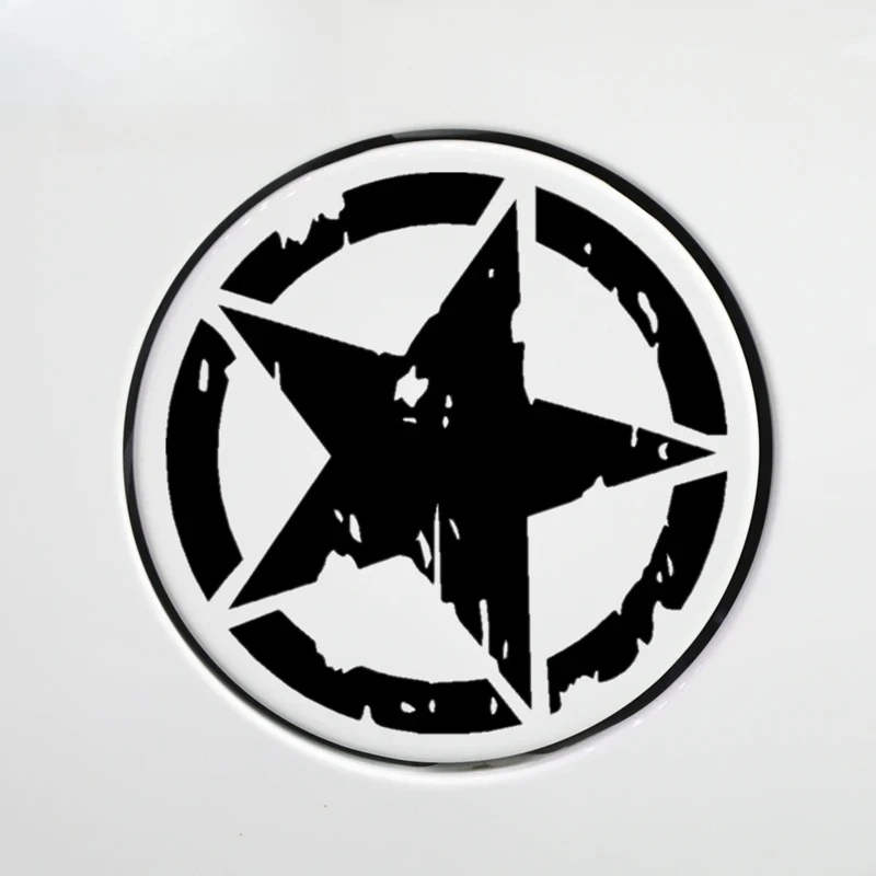 

1Piece Broken Five-Pointed Stars Car Stickers War Damaged for Motorcycle Helmets Fuel Sunscreen Adhesive Fun Christmas Gifts