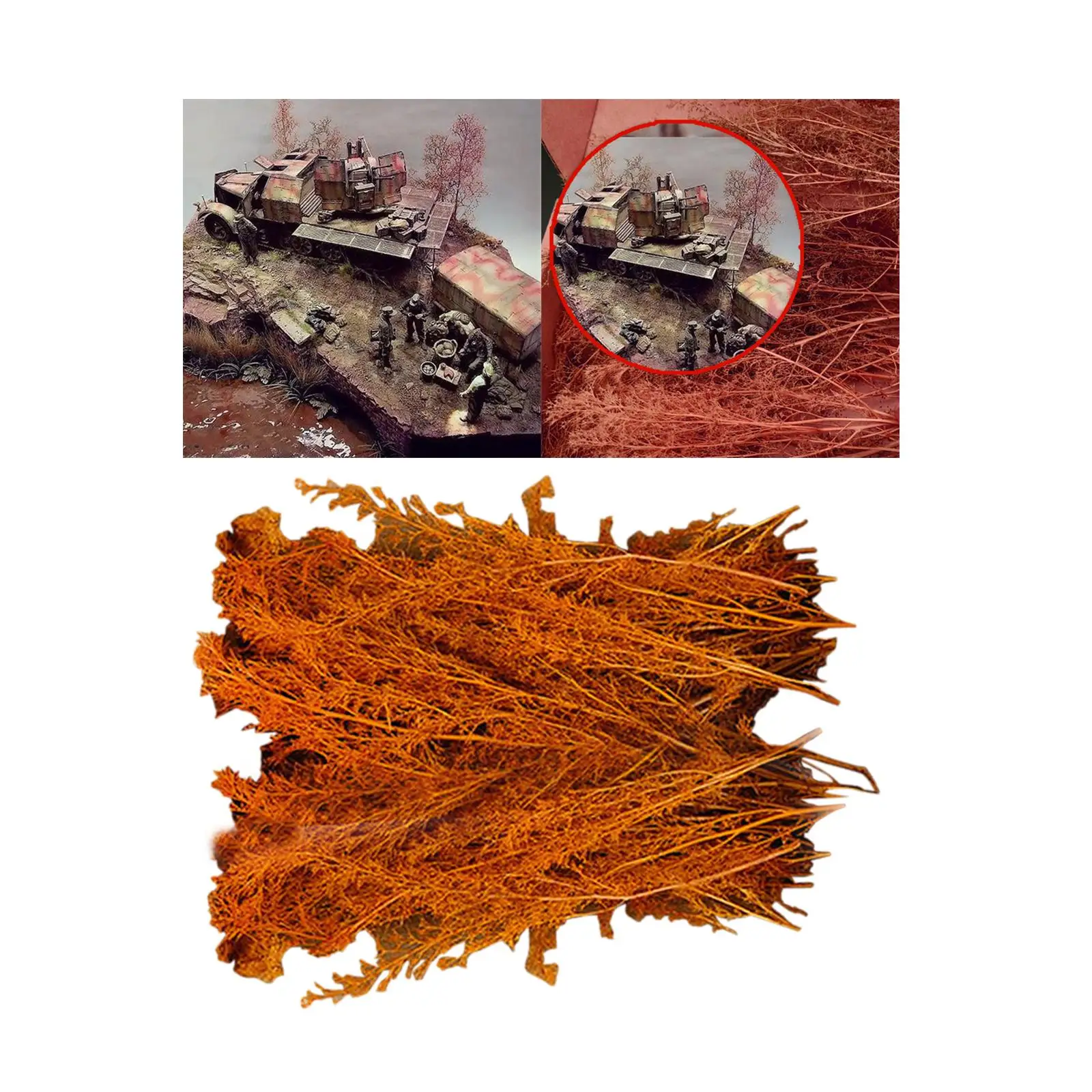 أشجار مصغرة 1/48 مشهد القطار 1/72 1/87 نموذج المواد الديوراما مشهد أحمر بني #2