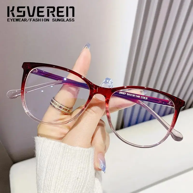 KSVEREN Anti Blue Lightแว่นตาผู้ชายVINTAGEรอบแว่นตาผู้หญิงแฟชั่นแว่นตาPresbyopicกรอบ