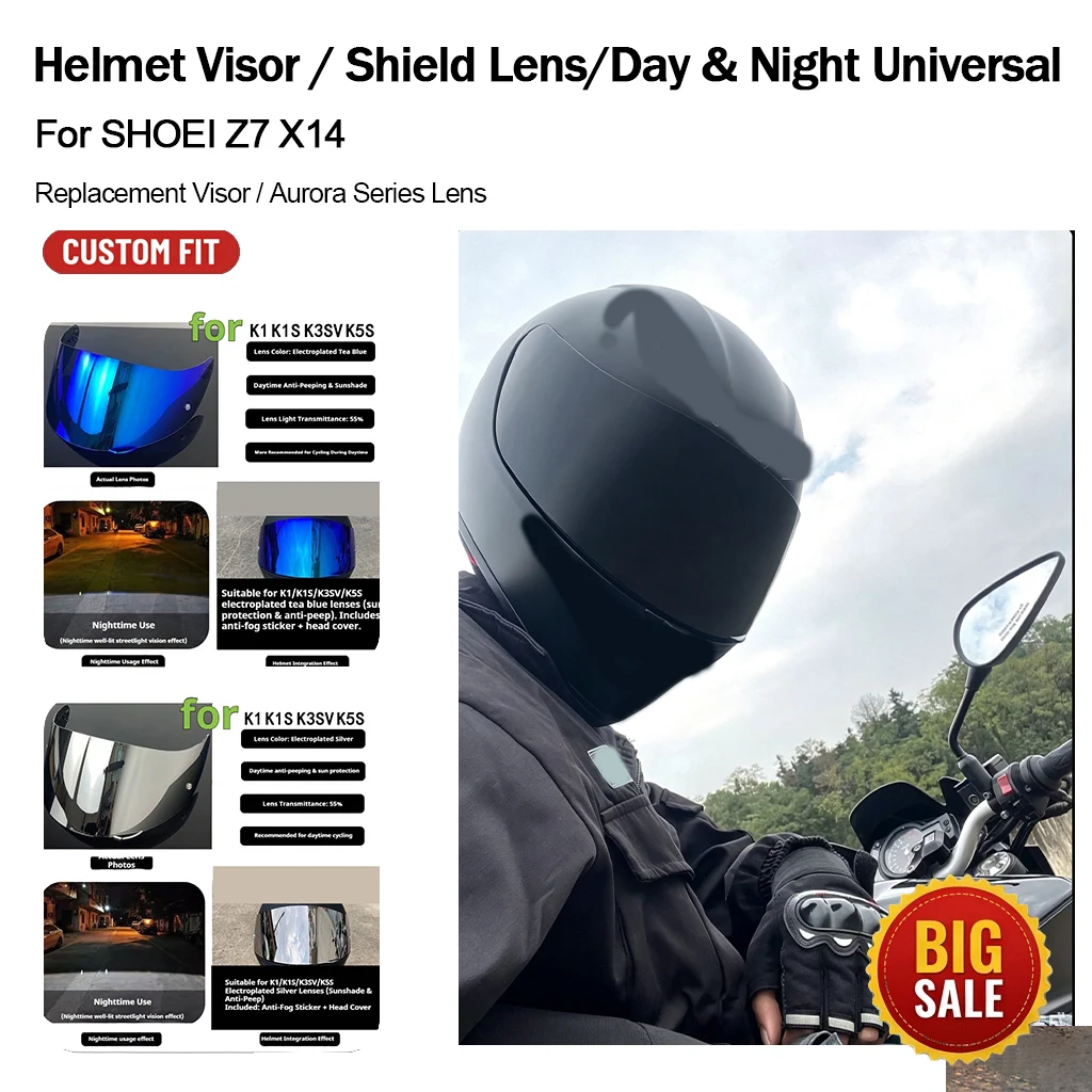 オートバイヘルメットバイザー-オーロラティー電気メッキ交換レンズ-agv-k1-k1s-k3sv-k5s-フルフェイスヘルメット用