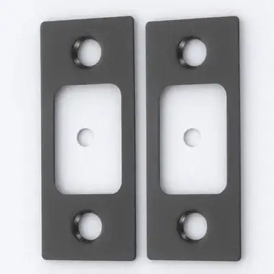 Plaque de couverture de pêne dormant en acier inoxydable solide, remplissage de plaque de gâche de porte pour la sécurité de la maison, Kit de réparation de porte solide et résistant à l'usure 2 pièces