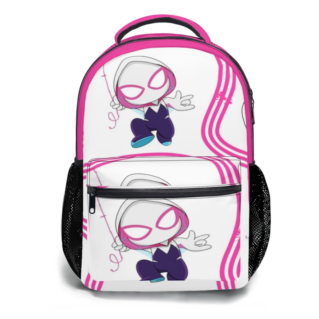 New Fashionable Cute-spider-ghost-gwen-baby Pattern School Bag Suit(Lunch Bag,Pencil Case) Print Backpack 17inch