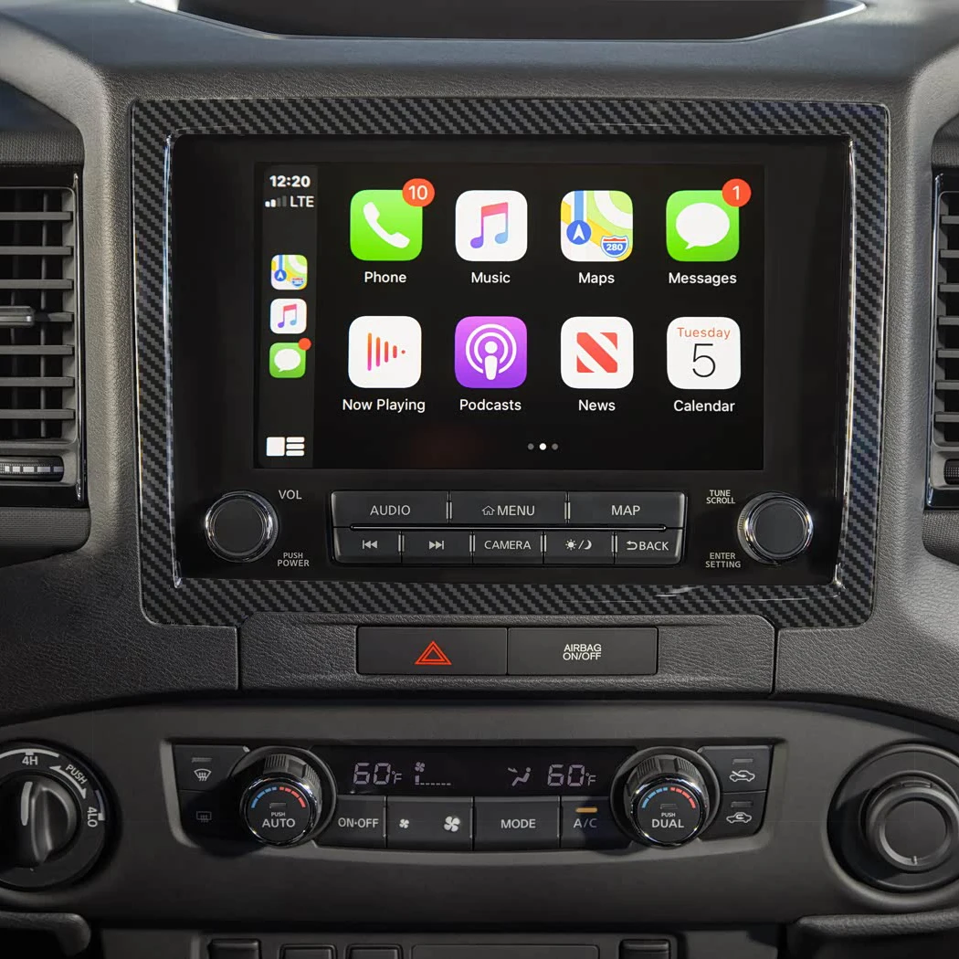 

Dashboard Console Navigation Panel Trim Fits for Nissan Frontier 2022 2023 2024 ABS Carbon Fiber Pattern Interior Accessories