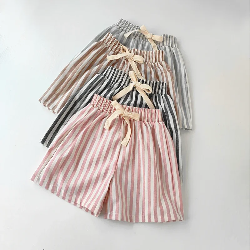 Gestreifte Jungenhose aus Retro-Hanf-Baumwolle mit lässigem und hochwertigem Design, elastische Taille, Mädchenkleidung, Kinderhose – Detail 13